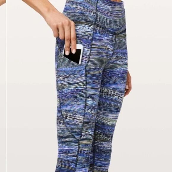 LULULEMON Fast and Free Tight II Interconnect Blue Multi Size 2 C34 - Picture 5 of 14